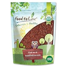 Food to Live Organic Red Quinoa, 1 Pound Non-GMO, Whole Grain, Kosher, Vegan, Sirtfood, Bulk. Quick-Cooking Grain. Great Replacement for Rice and Pasta.