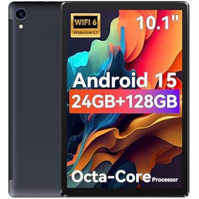 URAO Tablet,10.1 Android 15 Tablet with Octa-core Processor 24GB RAM 128GB ROM HD IPS Touchscreen 8H Battery, Wi-Fi 6, BT 5.0, Dual Camera, Android Tablets