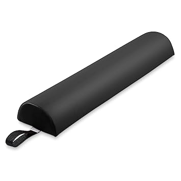 Saloniture Half Round Massage Table Bolster Pillow Pad - 26 x 6 x 3 Inch - Black