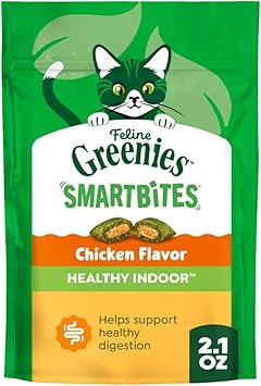 Greenies Feline Smartbites, Cat Treats Healthy Recipe, Indoor Cat Treats, Chicken Flavor, 2.1 oz. Pack