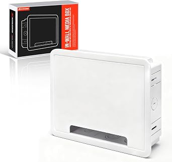 Recessed Media Box,TV Cable Management Kit,in Wall Media Box for Roku, Apple TV, Samsung One Connect Mini - WiFi Friendly, Dual Purpos, White-9