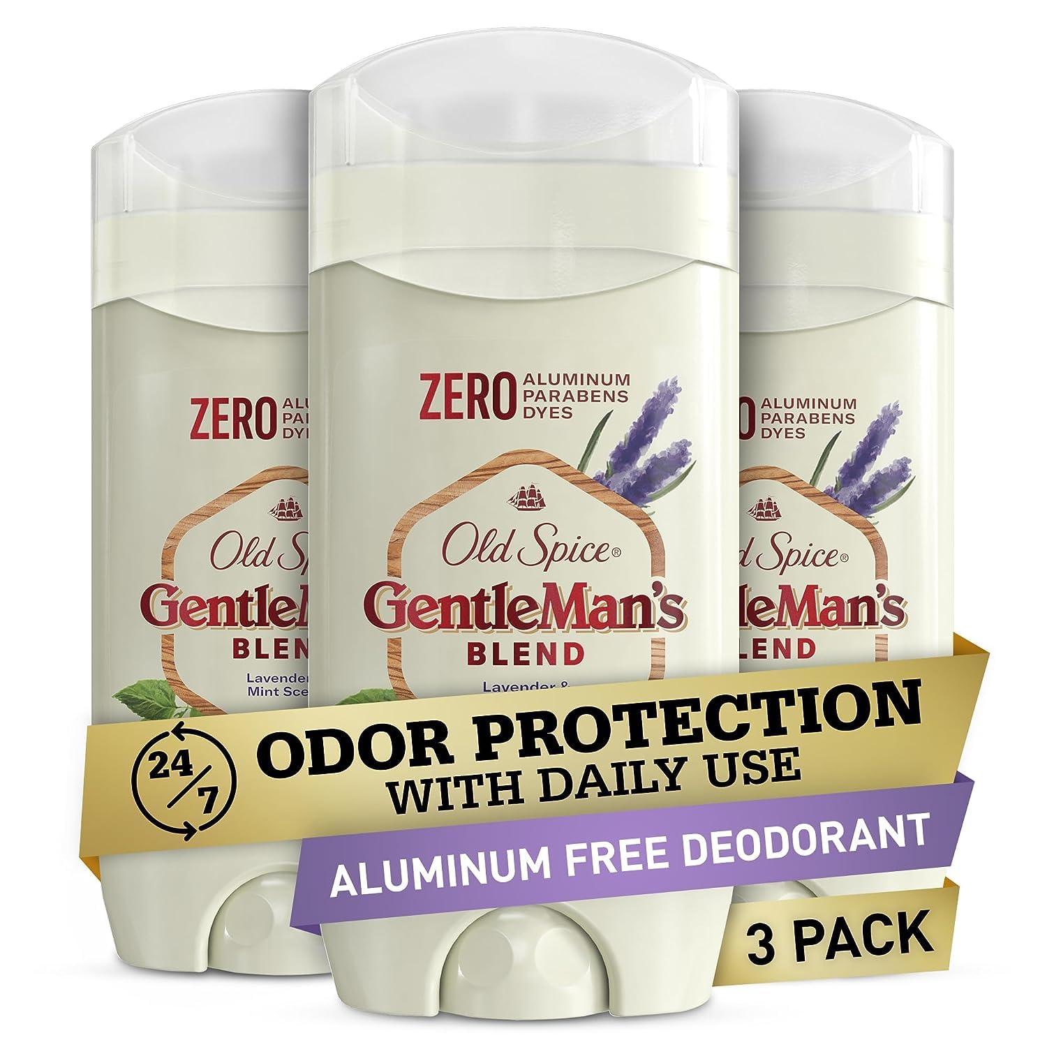Old Spice Antiperspirant Deodorant for Men, 24/7 Sweat & Odor Protection, 24/7 Lasting Freshness, Invisible Solid, Captain with Bergamot Scent, 2.6 oz (Pack of 6)