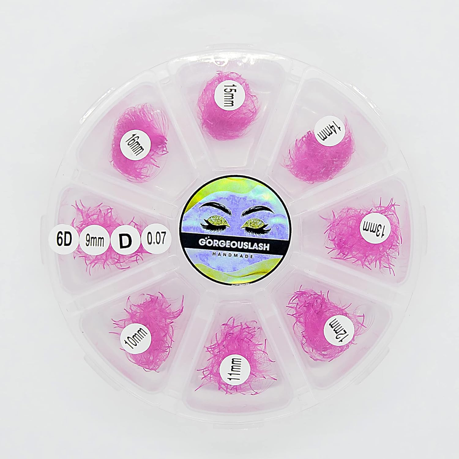 6D Color Lashes, 1000 Premade Volume Fans, Eyelash Extension. Handmade! C Curl, Pink