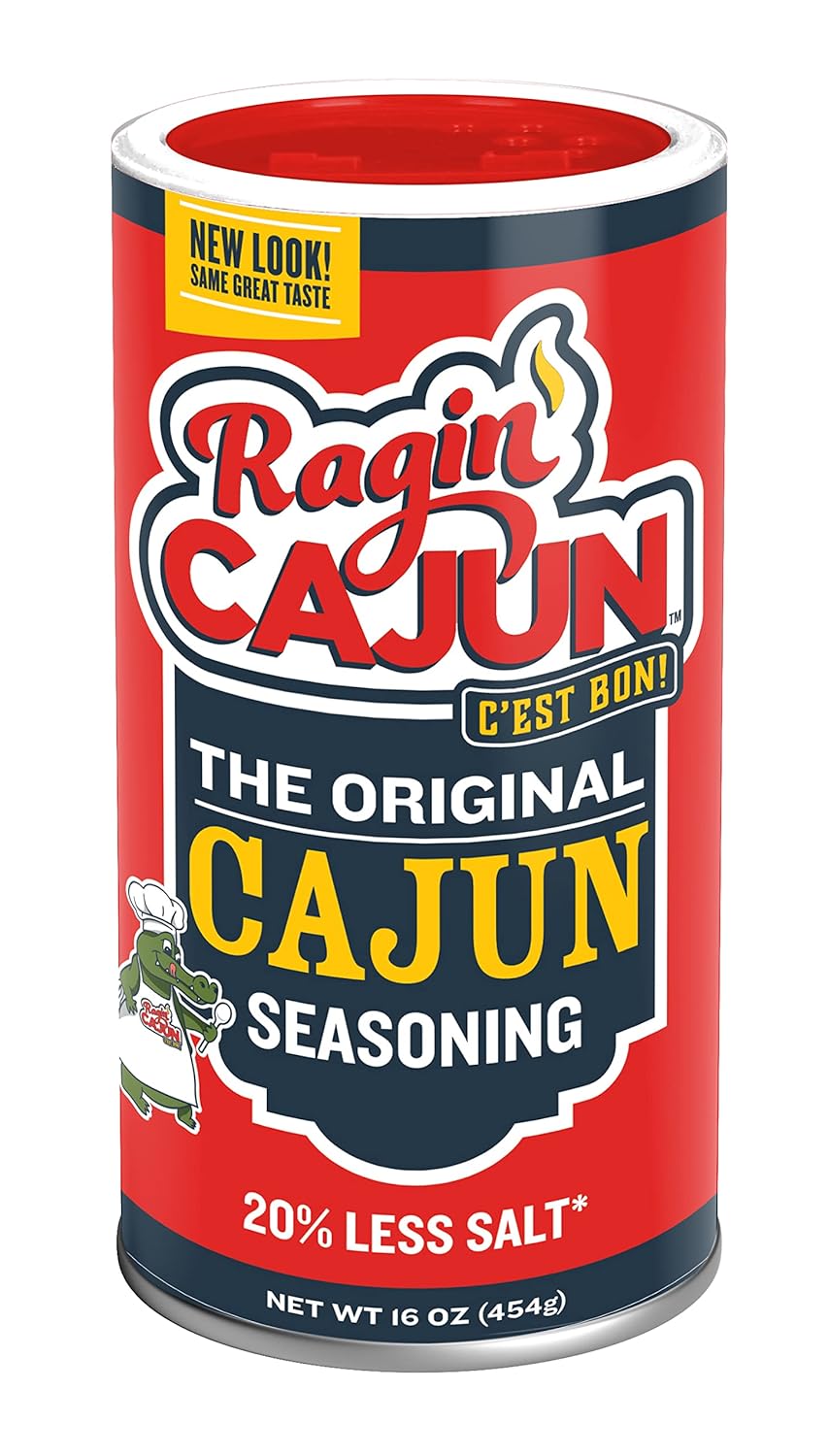 Original Cajun Seasoning - 16 oz Jar, Low Sodium, No MSG, All Natural - Authentic Louisiana Spice for Grilling and Cooking Fish, Chicken, Steak, Soup, Seafood & Gumbo by Ragin' Cajun