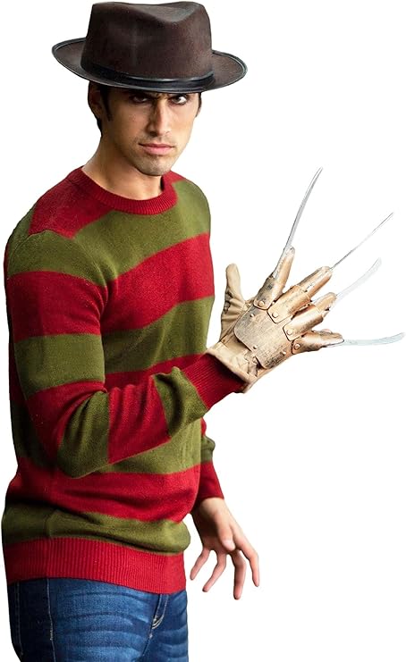 Nightmare on Elm Street Freddy Krueger Striped Sweater, Halloween Horror Movie Character Ugly Sweater