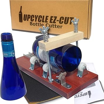 Glass Bottle Cutter SelfScoring System New Precision Bottle Cutting Machine for Perfect Cuts, Spring-Force Technology