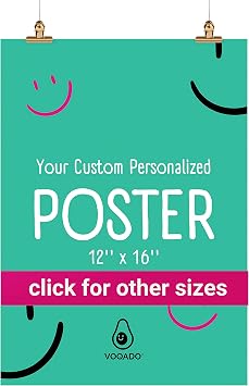Voqado Custom Personalized Photo to Poster Printing (Upload Your Image/Photo) Wall Art Custom Canvas Poster with your Own Design (Made in the USA) (12x16 IN)