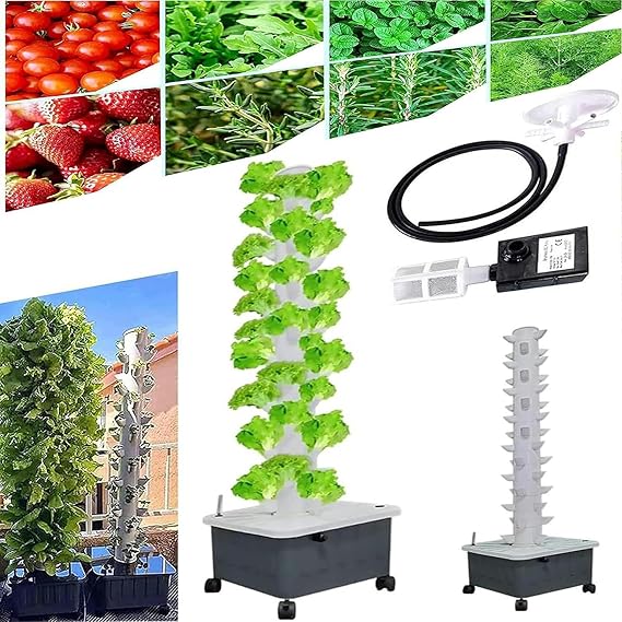 Vertical hydroponic Planting Tower site, Smart Garden, hydroponic Cultivation System 15 Layers 45 Holes soilless Cultivation